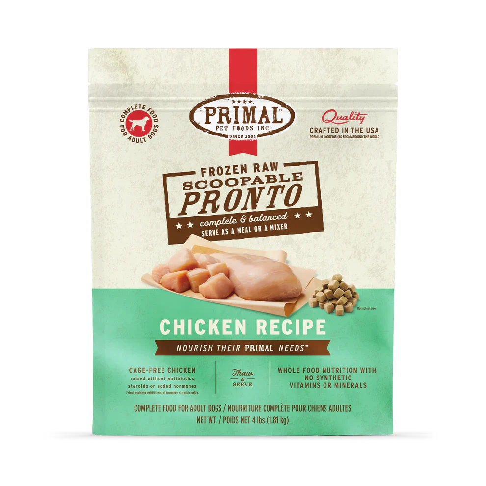 Primal Scoopable Pronto Chicken Recipe Raw Frozen Dog Food - 0.75lb