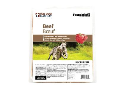 Red Dog Blue Kat Beef Recipe Frozen Raw Dog Food - 4 x 1/4 lb Tray - The Pet Source
