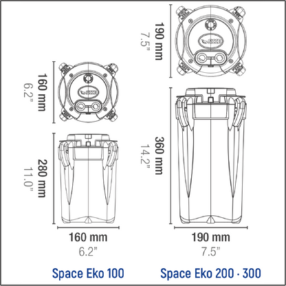 Sicce Space EKO 100 Canister Filter - 145gph