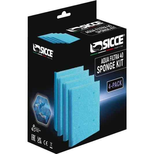 Sicce Aqua Filtra Sponge Kit - 40 Gal - 4 Pack