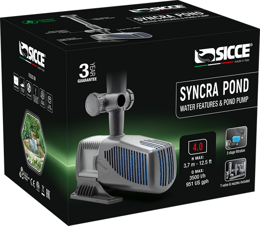 Sicce SyncraPond 4.0 Pump with Fountain & Filter - 951gph