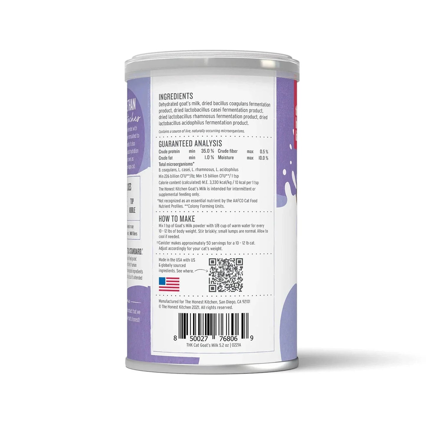 The Honest Kitchen Goat's Milk with Probiotics for Cats - 5.2 oz - The Pet Source