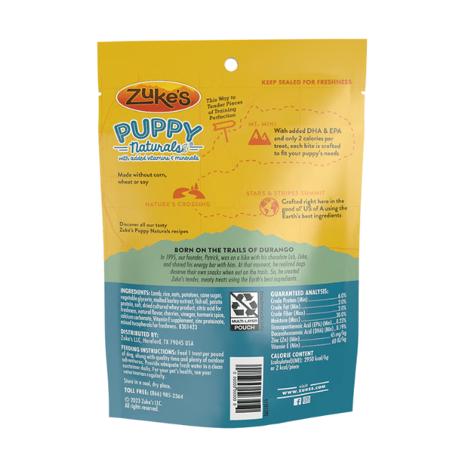 Zuke’s Puppy Naturals Lamb Recipe Dog Treats - 5 oz - The Pet Source