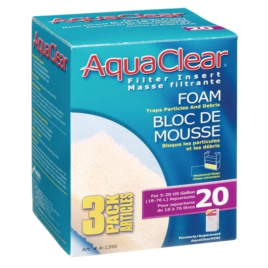 AquaClear 20 Foam Filter Insert - 3 pack