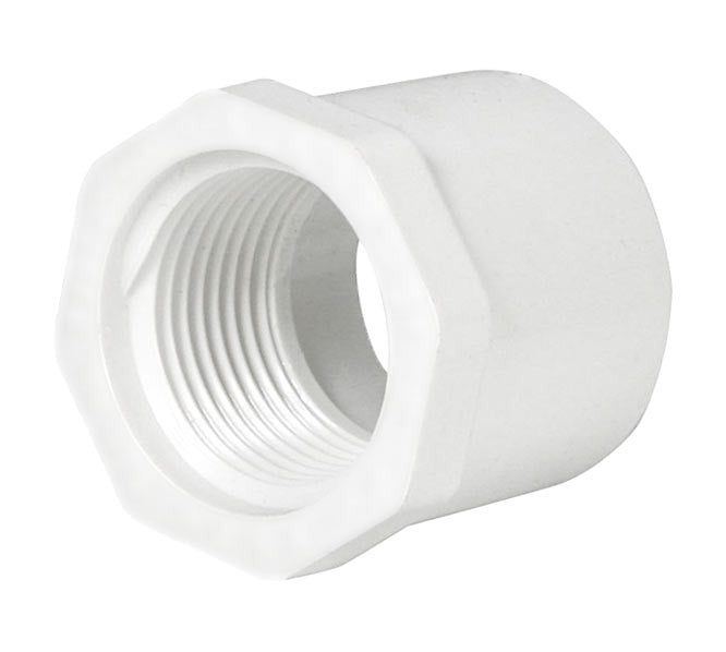 PVC Reducer Bushing - Schedule 40 - White - Spigot x Thread - 1 1/4 Inch to 1 Inch