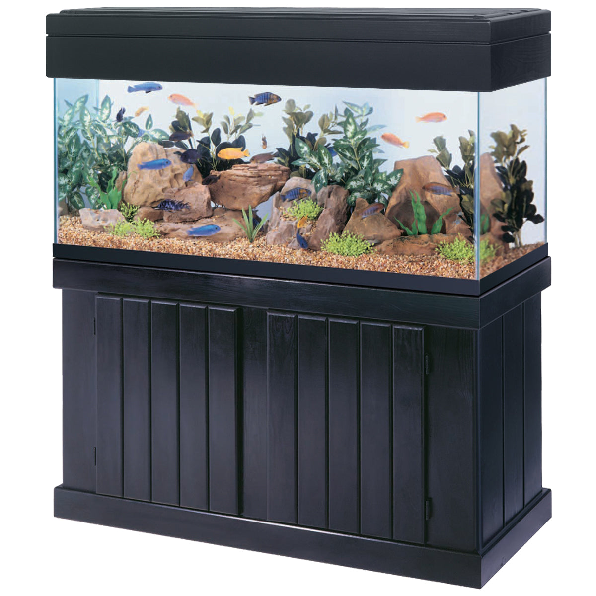 Aqueon Classic Pine Stand Black 18" x 48"