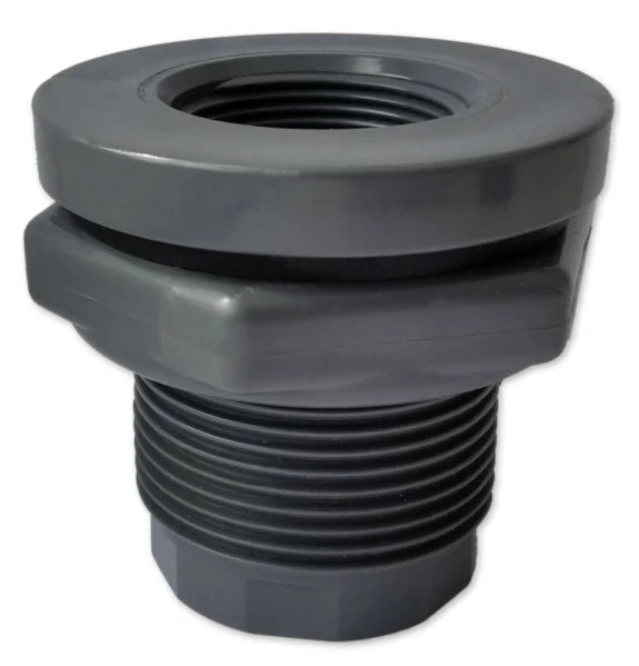 Heavy Duty PVC Double Tapped Bulkhead - 2 Inch