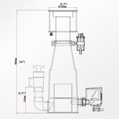 Reef Octopus Classic INT-150 6”  Internal Protein Skimmer