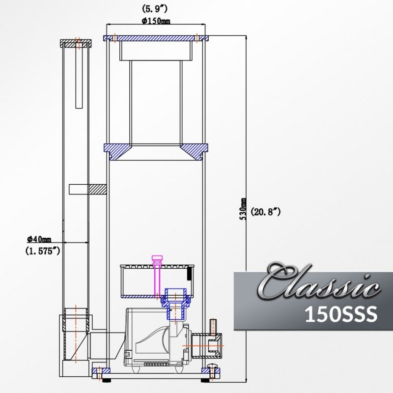 Reef Octopus Classic 150SSS Protein Skimmer CLSC-150SS