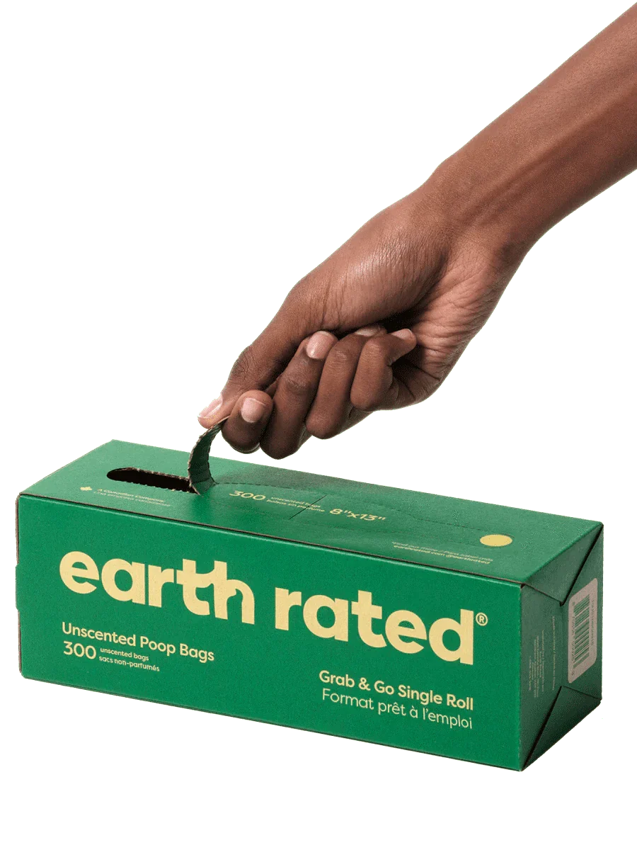earth rated Bulk Single Roll Poop Bags Unscented - 300 Bags - The Pet Source