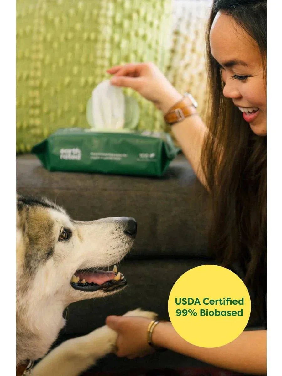 earth rated Plant-Based Dog Grooming Wipes Lavender - 100 Wipes - The Pet Source