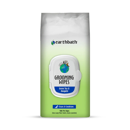 earthbath Grooming Wipes - Green Tea & Awapuhi - 100 Wipes - The Pet Source