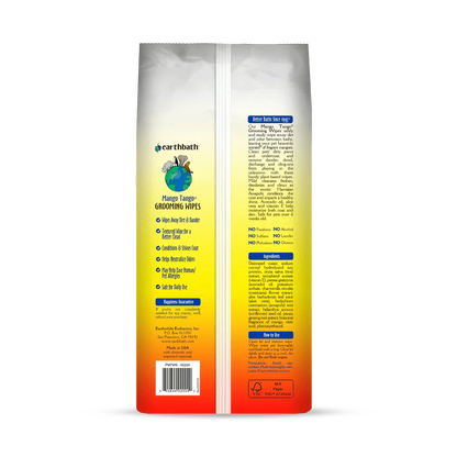 earthbath Grooming Wipes - Mango Tango - 100 Wipes - The Pet Source