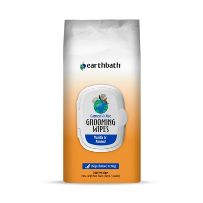 earthbath Grooming Wipes - Oatmeal & Aloe - 100 Wipes - The Pet Source