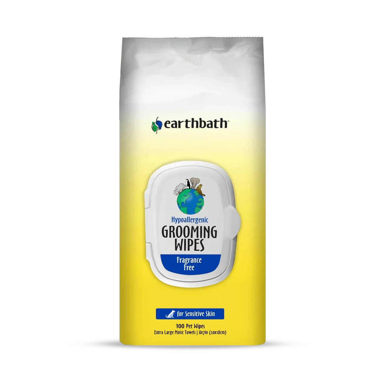 earthbath Hypoallergenic Grooming Wipes - 100 Wipes - The Pet Source