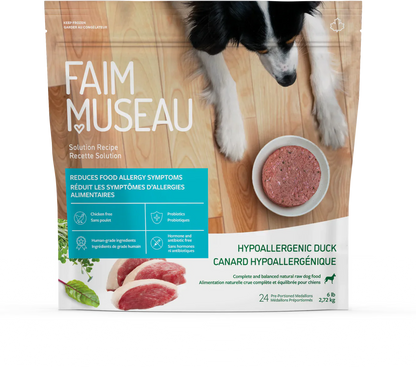 Faim Museau Hypoallergenic Duck Raw Frozen Dog Food - 6lb