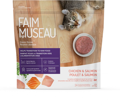 Faim Museau Chicken & Salmon Raw Frozen Cat Food - 6lb