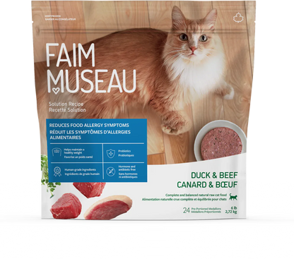 Faim Museau Duck & Beef Raw Frozen Cat Food - 6lb