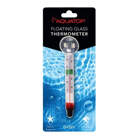 Aquatop Floating Glass Aquarium Thermometer w- Suction Cup Mount