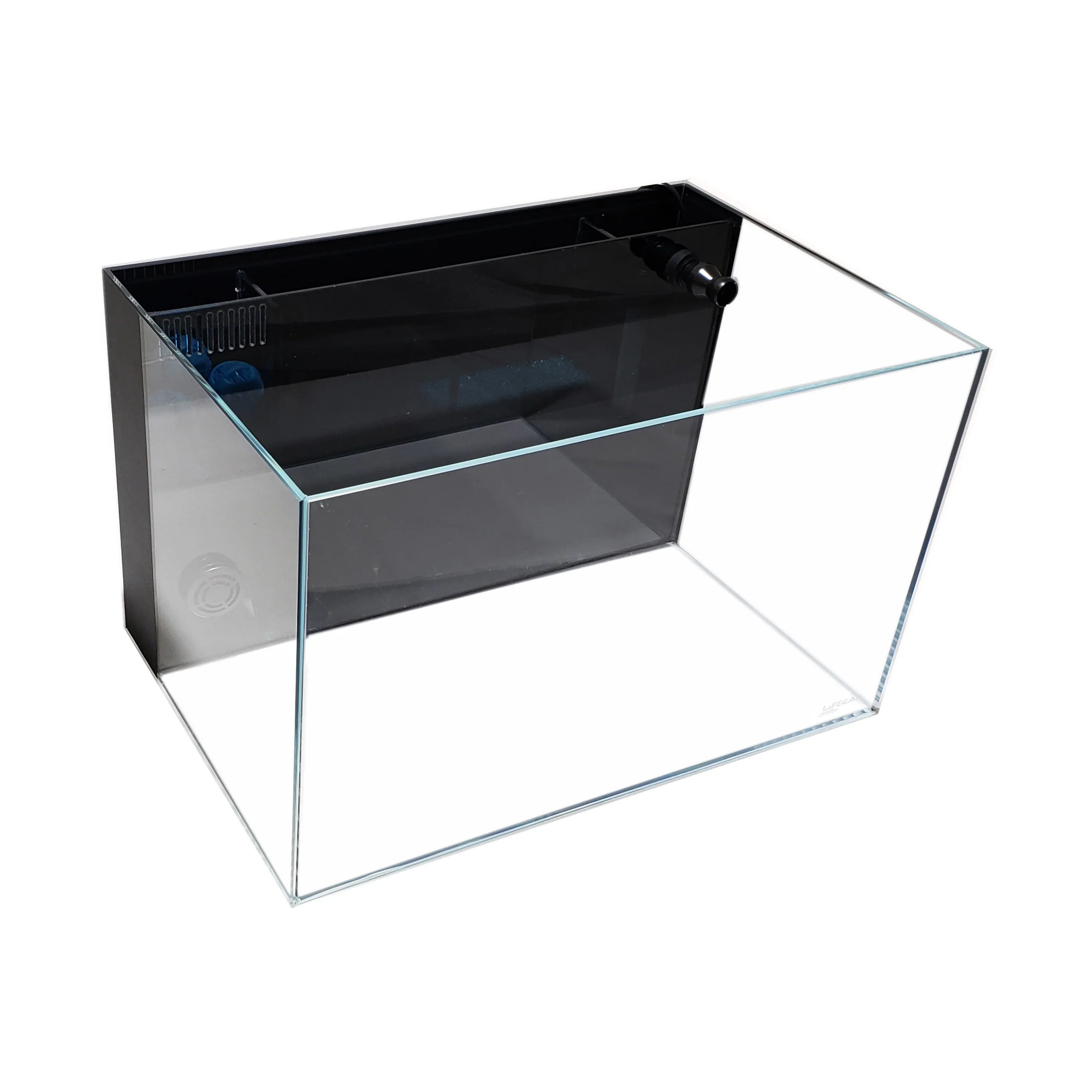 Lifegard Aquatics 45 Degree Low Iron Ultra Clear Aquarium with Built in Back Filter (24 gallons, 23.62" x 15.75" x 14.96")