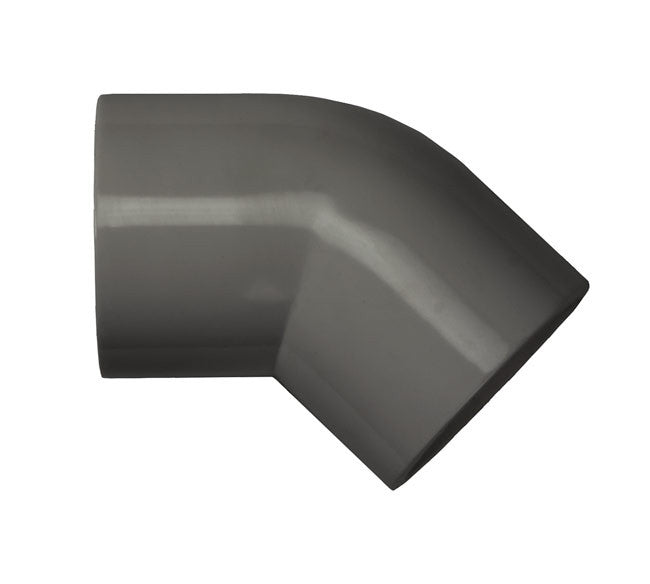 PVC 45 Degree Elbow Schedule 80 - 1 1/2 Inch Grey