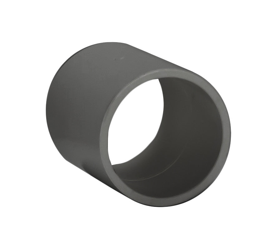 PVC External Coupling Schedule 80 - 1 1/2 Inch Grey