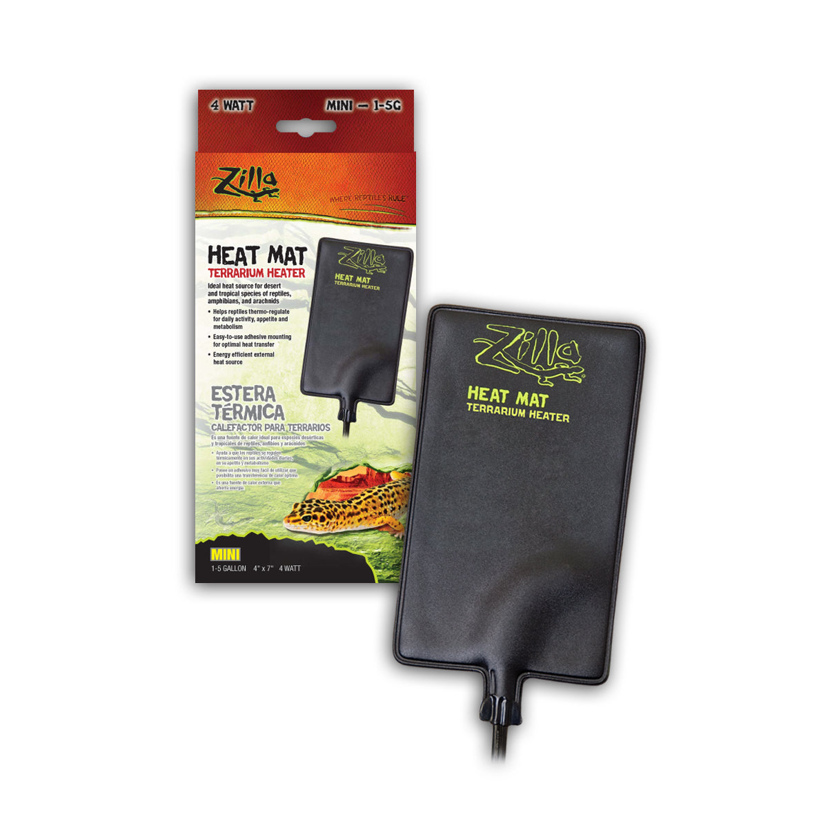 Zilla Heat Mat Terrarium Heater - 1- 5 Gal 4 W