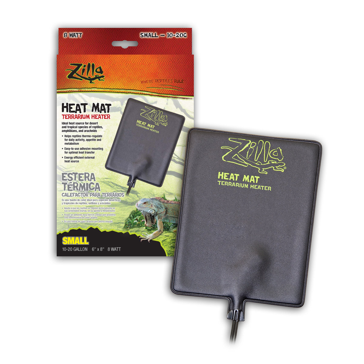 Zilla Heat Mat Terrarium Heater - 10- 20 Gal 8 W