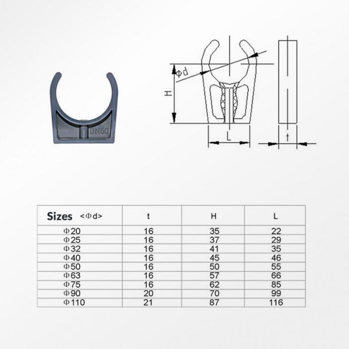 32mm Metric Pipe Bracket