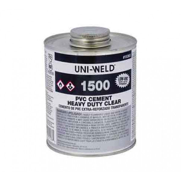 Uni-Weld PVC Cement - Clear - Heavy-Duty Glue - 4 oz