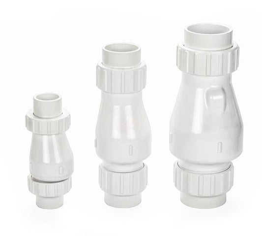 PVC True Union Flapper Check Valve Slip x Slip - 1 Inch White