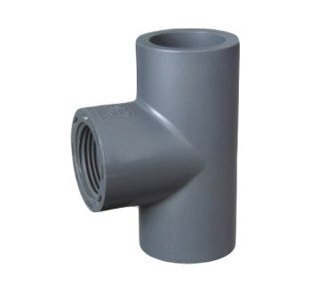 PVC Female Thread Tee SxT - 1 Inch Grey