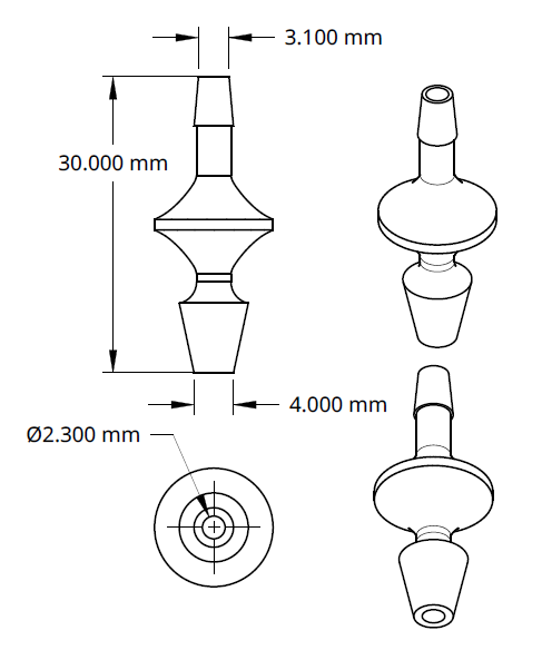 Porcupine Prints 3D Kamoer  Reducing barb fitting