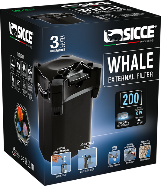 Sicce WHALE 200 Canister Filter - 190gph