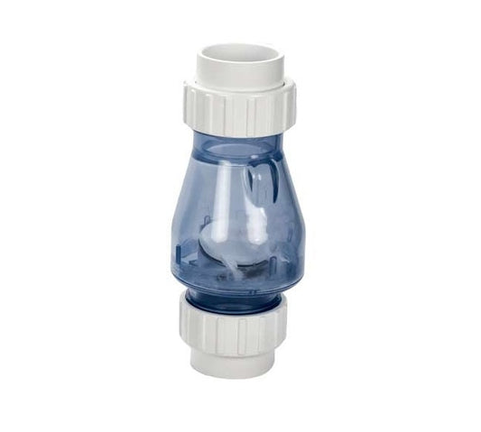 PVC True Union Flapper Check Valve Slip x Slip - 1 1/4 Inch Clear