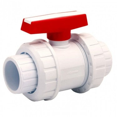 PVC True Union Ball Valve with Slip and Threaded Fittings White - 2 Inch