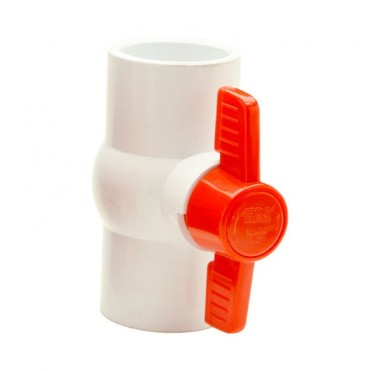 PVC Compact Ball Valve Slip White - 1/2 Inch